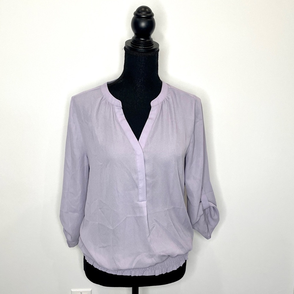 Maurices Purple V-Neck Long Sleeve Blouse